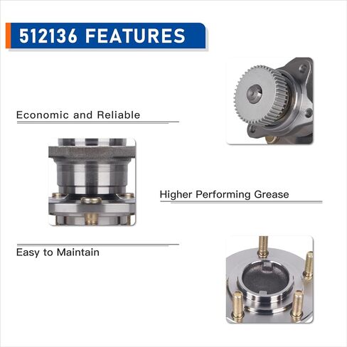 PAROD 512136 Rear Wheel Bearing Hub Assembly Fit for Chrysler Sebring 1995-2005,Dodge Avenger 1995-2000,Stratus 2001-2005, Eagle Talon 1995-1998, Mitsubishi Eclipse 1995-2004, Galant 1996-2003 in Saudi Arabia