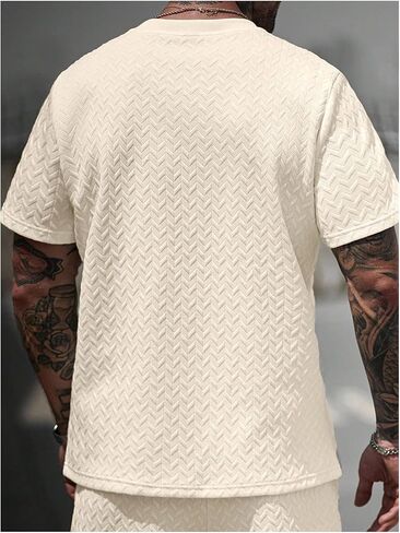 SHENHE Men's T Shirt Casual Crewneck Short Sleeve Tee Summer Textured Shirt Streetwear in Saudi Arabia
