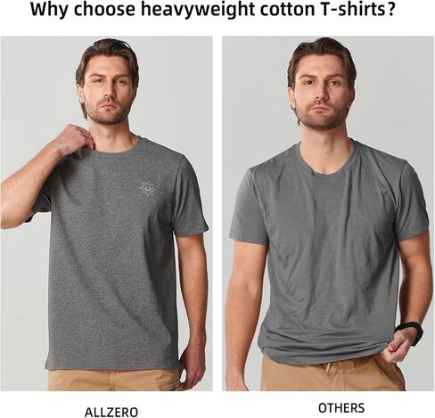 ALLZERO Men's Heavyweight Cotton Relaxed Fit Short Sleeve T-Shirt Crew Neck Vintage Graphic Tees Men in Saudi Arabia