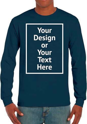 Personalized 2400 Shirt Men's Ultimate Cotton Long Sleeve Shirt for Men Custom Tee Add Your Text Photo Tee Gifts in Saudi Arabia