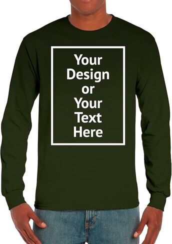 Personalized 2400 Shirt Men's Ultimate Cotton Long Sleeve Shirt for Men Custom Tee Add Your Text Photo Tee Gifts in Saudi Arabia