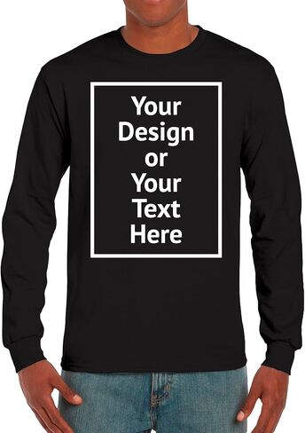 Personalized 2400 Shirt Men's Ultimate Cotton Long Sleeve Shirt for Men Custom Tee Add Your Text Photo Tee Gifts in Saudi Arabia