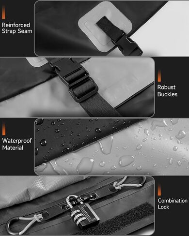 30 Cubic Feet Car Rooftop Cargo Carrier Bag, Soft-Shell Car Roof Luggage Bag for All Vehicles with/Without Racks, Include 2 Reinforced Straps, 6 Door Hooks, Anti-Slip Mat, Luggage Lock in Kuwait