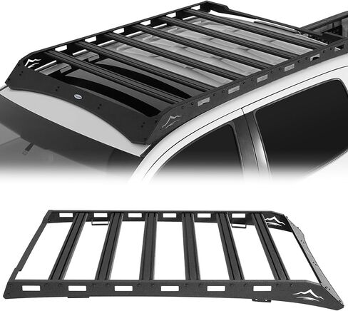 Hooke Road 14-21 Tundra Roof Rack Platform قضبان متقاطعة من الألومنيوم لسيارة Toyota Tundra CrewMax (4 أبواب كاملة الحجم) لعام 2014-2021، وسلة شحن على السطح البري، وقضبان حامل الأمتعة in Saudi Arabia