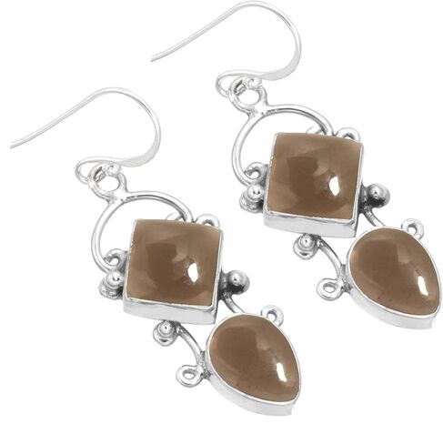 العقيق، العنبر، العقيق، اللازورد مربع الكمثرى اليدوية قطرة استرخى القرط حقيقية 925 فضة بوهو الأحجار الكريمة الطبيعية مجوهرات للنساء in Kuwait