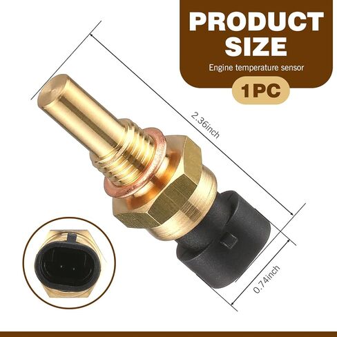 1 PC Automotive Engine Temperature Sensor, Plug and Play Temperature Sensor Parts, OE: 15369305 1341856 55199579 2112-3851010 Replacement, Compatible with Delphi Models (Gold) in Saudi Arabia