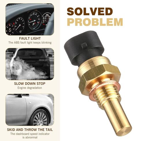 1 PC Automotive Engine Temperature Sensor, Plug and Play Temperature Sensor Parts, OE: 15369305 1341856 55199579 2112-3851010 Replacement, Compatible with Delphi Models (Gold) in Saudi Arabia