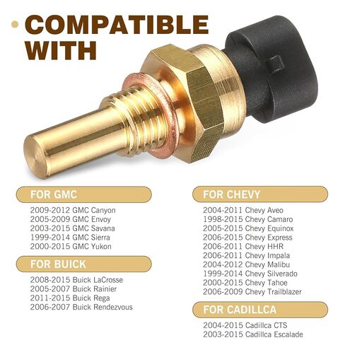 1 PC Automotive Engine Temperature Sensor, Plug and Play Temperature Sensor Parts, OE: 15369305 1341856 55199579 2112-3851010 Replacement, Compatible with Delphi Models (Gold) in Saudi Arabia