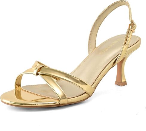 المرأة Slingback هريرة الكعوب Strappy الكعب الصنادل قابل للتعديل مشبك جولة تو مريحة فستان كاجوال مضخات الأحذية in Kuwait