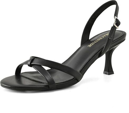 Women's Slingback Kitten Heels Strappy Heeled Sandals Adjustable Buckle Round Toe Comfortable Casual Dress Pumps Shoes in Saudi Arabia