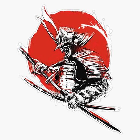 Sunset Samurai Warrior Vinyl Waterproof Sticker Decal Car Laptop Wall Window Bumper Sticker 5" in Saudi Arabia