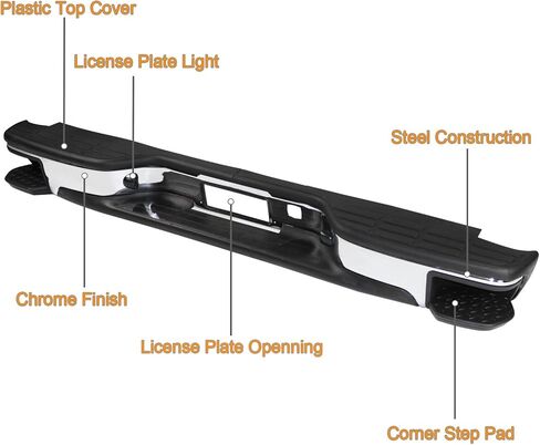 Chrome Rear Step Bumper with Side Pads Fit For 1999 2000 2001 2002 2003 2004 2005 2006 Chevy Silverado GMC Sierra 1500 Fleetside in Kuwait