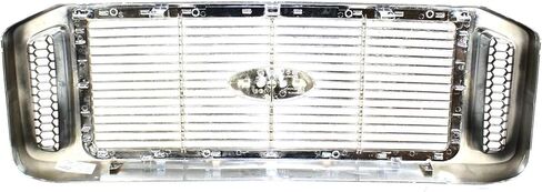 طقم ممتص الصدمات Garage-Pro Ford F-250 F-350 Super Duty 2006-2007، فولاذ كروم، بدون فتحات مضيئة، استبدال المصد الأمامي، يستبدل 5C3Z17757BA FO1002392 6C3Z17D957BAPTM FO1057292 6C3Z8200AAA in Saudi Arabia