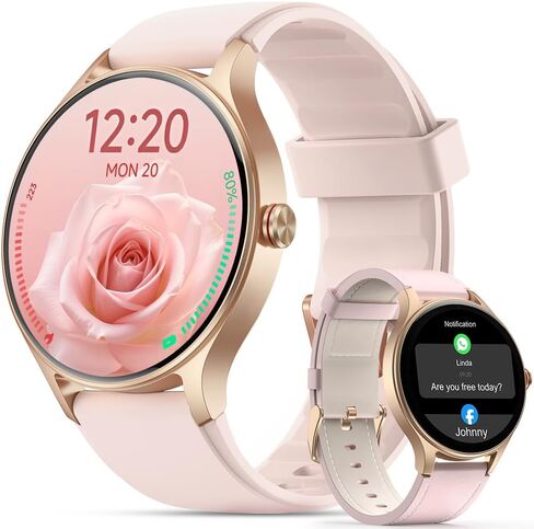Smart Watch for Men,1.27" AMOLED Touchscreen Fitness Watch for iPhone & Android,Heart Rate/Sp02/Sleep Monitor Smartwatch,110+ Sport Modes IP68 Waterproof Bluetooth Calls,2 Bands in Saudi Arabia