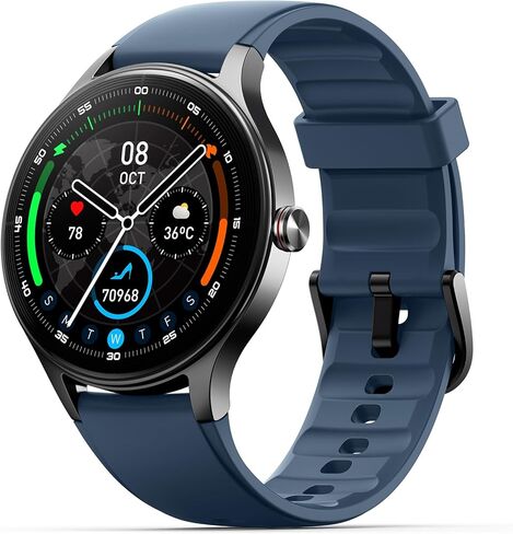 Smart Watch for Men,1.27" AMOLED Touchscreen Fitness Watch for iPhone & Android,Heart Rate/Sp02/Sleep Monitor Smartwatch,110+ Sport Modes IP68 Waterproof Bluetooth Calls,2 Bands in Saudi Arabia