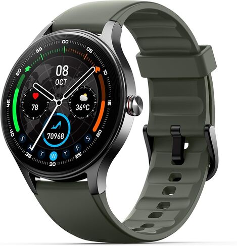 Smart Watch for Men,1.27" AMOLED Touchscreen Fitness Watch for iPhone & Android,Heart Rate/Sp02/Sleep Monitor Smartwatch,110+ Sport Modes IP68 Waterproof Bluetooth Calls,2 Bands in Saudi Arabia