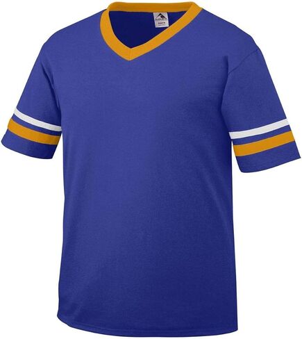 قميص رجالي من Augusta Sportswear بأكمام مخططة، أرجواني/ذهبي/أبيض، X-Large in Saudi Arabia