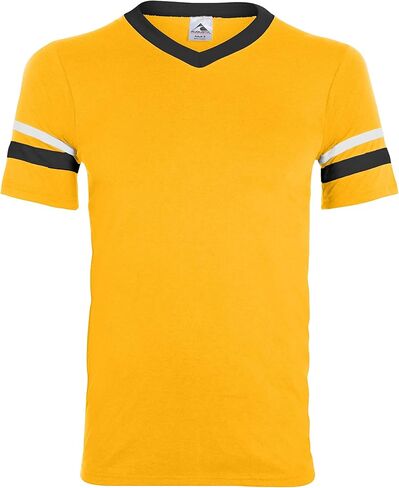 قميص رجالي من Augusta Sportswear بأكمام مخططة، أرجواني/ذهبي/أبيض، X-Large in Saudi Arabia