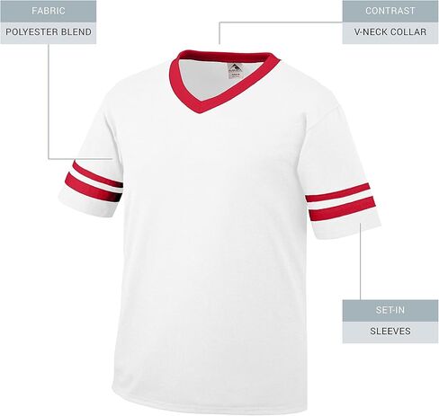 قميص رجالي من Augusta Sportswear بأكمام مخططة، أرجواني/ذهبي/أبيض، X-Large in Saudi Arabia