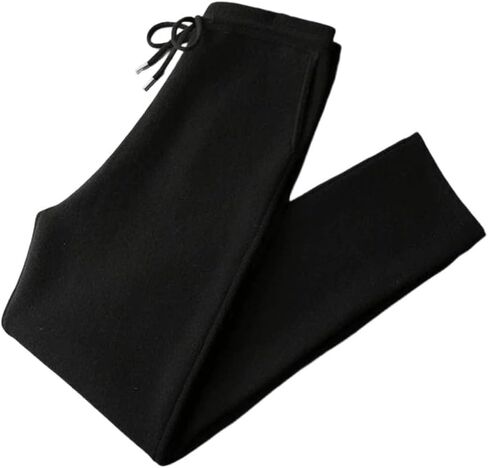 Men's Cashmere Straight Leg Pants Winter Casual Knitted Thick Soft Warm Pants in Saudi Arabia