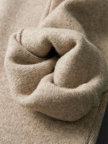 Men's Cashmere Straight Leg Pants Winter Casual Knitted Thick Soft Warm Pants in Saudi Arabia