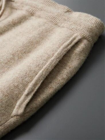 Men's Cashmere Straight Leg Pants Winter Casual Knitted Thick Soft Warm Pants in Saudi Arabia