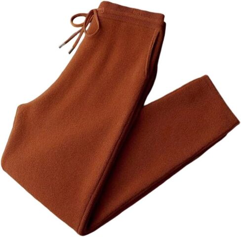 Men's Cashmere Straight Leg Pants Winter Casual Knitted Thick Soft Warm Pants in Saudi Arabia