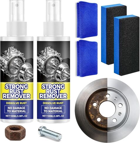 Rust Remover Spray for Metal - Heavy Duty Metal Cleaner,Multipurpose Rust Stain Remover Spray, Fast-Acting Iron Out Cleaner for Vehicles, Tools, Chains, Multi-Surface Rust Remover Spray (2PCS) in Saudi Arabia