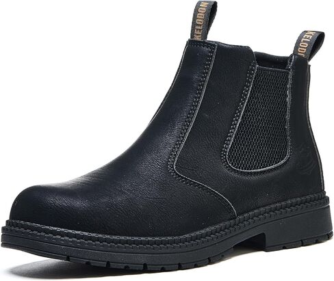 KELODON Waterproof Steel Toe Boots For Men-6" Slip On Work Boots Mens Steel Toe Shoes Indestructible Non Slip Resistant Ankle Industrial Construction Safety Boot in Saudi Arabia