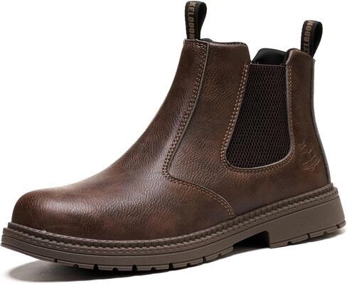 حذاء KELODON مقاوم للماء من الفولاذ عند أصابع القدم للرجال مقاس 6 بوصات سهل الارتداء حذاء رجالي من الفولاذ غير قابل للتدمير ومقاوم للانزلاق للكاحل الصناعي الآمن in Kuwait