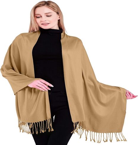 CJ Apparel Solid Color Tassels Design Nepalese Shawl Scarf Wrap Stole Throw Head Wrap Pashmina New in Saudi Arabia