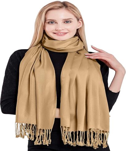 CJ Apparel Solid Color Tassels Design Nepalese Shawl Scarf Wrap Stole Throw Head Wrap Pashmina New in Saudi Arabia