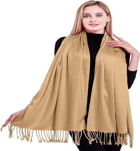 CJ Apparel Solid Color Tassels Design Nepalese Shawl Scarf Wrap Stole Throw Head Wrap Pashmina New in Saudi Arabia