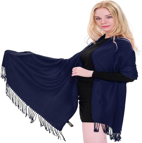 CJ Apparel Solid Color Tassels Design Nepalese Shawl Scarf Wrap Stole Throw Head Wrap Pashmina New in Saudi Arabia