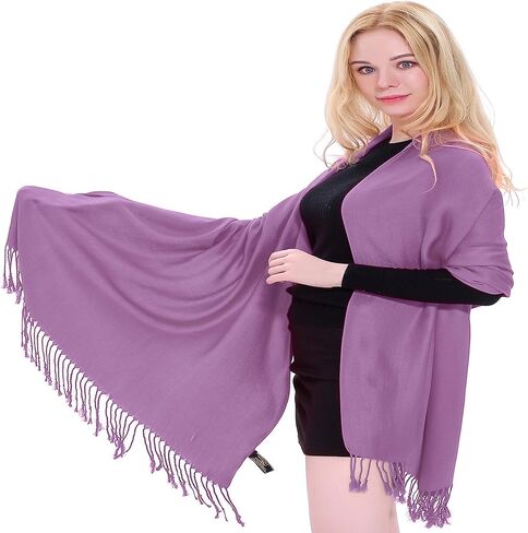 CJ Apparel Solid Color Tassels Design Nepalese Shawl Scarf Wrap Stole Throw Head Wrap Pashmina New in Saudi Arabia
