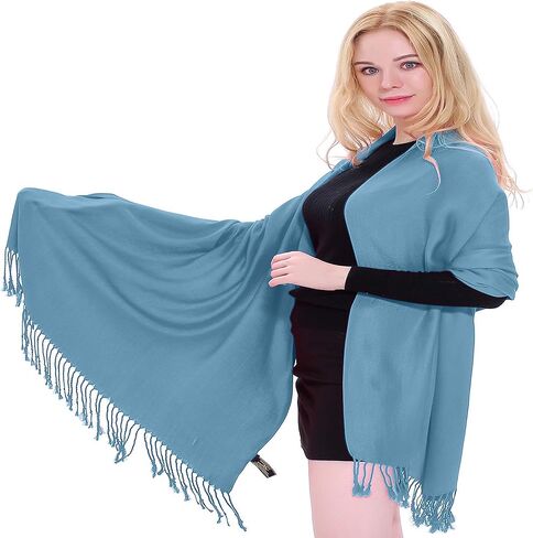 CJ Apparel Solid Color Tassels Design Nepalese Shawl Scarf Wrap Stole Throw Head Wrap Pashmina New in Saudi Arabia