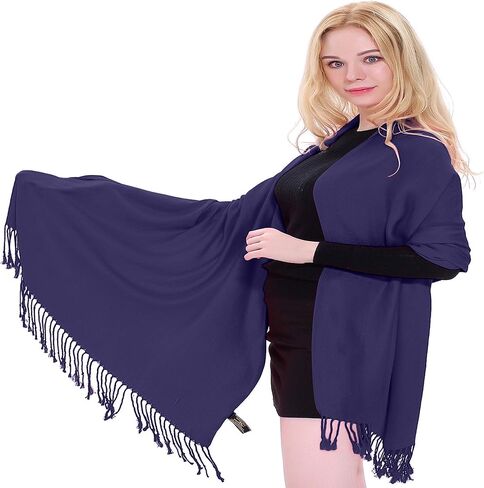 CJ Apparel Solid Color Tassels Design Nepalese Shawl Scarf Wrap Stole Throw Head Wrap Pashmina New in Saudi Arabia