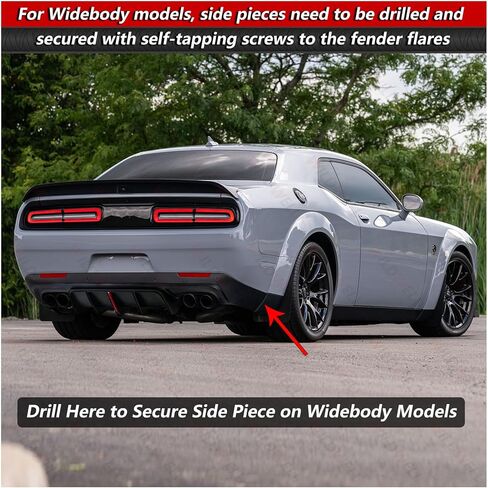 WildWell Rear Bumper Diffuser with LED Light for 2015-2024 Dodge Challenger SRT,Hellcat,Redeye,SXT,GT,RT,Scat Pack,392 and TA, Rear Diffuser Lip Spoiler Splitter Aggressive Style Matte Black in Kuwait