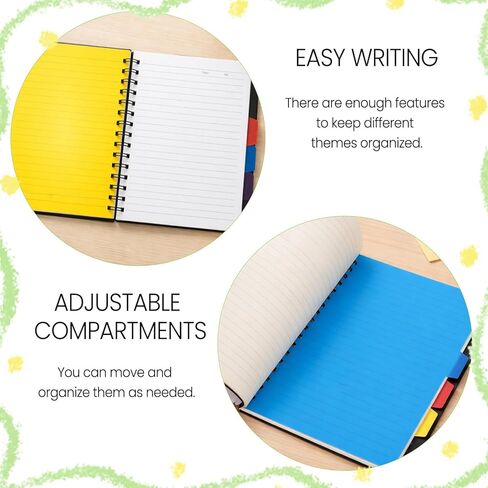 A5 Spiral Classification Notebook, Multi-Subject Dividers Notebook for Work, Large Notebooks for Note taking, Lined Journal in Saudi Arabia