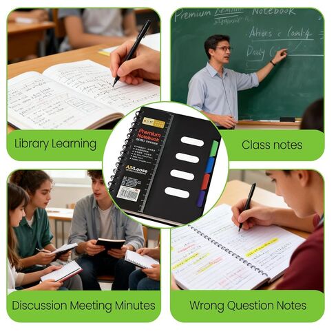 A5 Spiral Classification Notebook, Multi-Subject Dividers Notebook for Work, Large Notebooks for Note taking, Lined Journal in Saudi Arabia