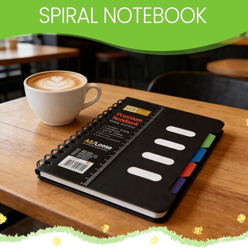 A5 Spiral Classification Notebook, Multi-Subject Dividers Notebook for Work, Large Notebooks for Note taking, Lined Journal in Saudi Arabia