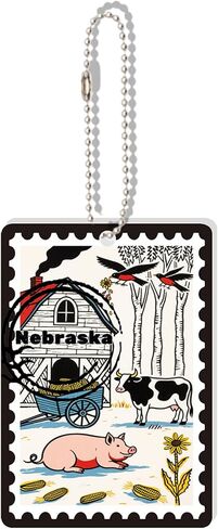سلسلة مفاتيح Nebraska Souvenirs Fashion Forever Stamps - طابع بريدي مزخرف مع حلقة مفاتيح - Forever Stamps Spot M in Saudi Arabia