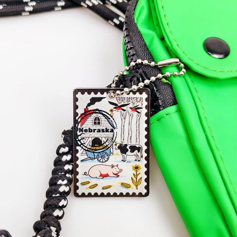 سلسلة مفاتيح Nebraska Souvenirs Fashion Forever Stamps - طابع بريدي مزخرف مع حلقة مفاتيح - Forever Stamps Spot M in Saudi Arabia