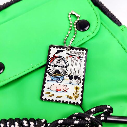 سلسلة مفاتيح Nebraska Souvenirs Fashion Forever Stamps - طابع بريدي مزخرف مع حلقة مفاتيح - Forever Stamps Spot M in Saudi Arabia