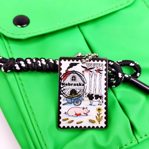 سلسلة مفاتيح Nebraska Souvenirs Fashion Forever Stamps - طابع بريدي مزخرف مع حلقة مفاتيح - Forever Stamps Spot M in Saudi Arabia