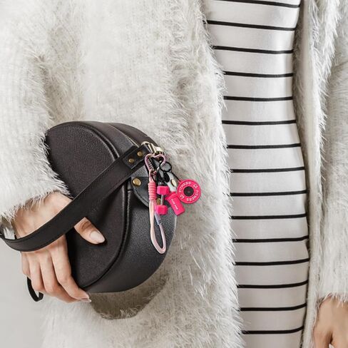 Dumbbell Keychain, Fitness Keychain, Workout Gifts for Women, Fitness Charm Set for Gym Bag Accessories, Mini Dumbbell Charm in Rose Pink in Kuwait