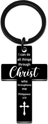 الصليب المفاتيح الهدايا المسيحية للرجال الهدايا الملهمة الدينية للنساء الرجال فريدة من نوعها عيد ميلاد أفكار هدايا عيد الفصح للرجل الكبار المعمودية الكتاب المقدس الآية هدية للرجل الإيمان in Kuwait