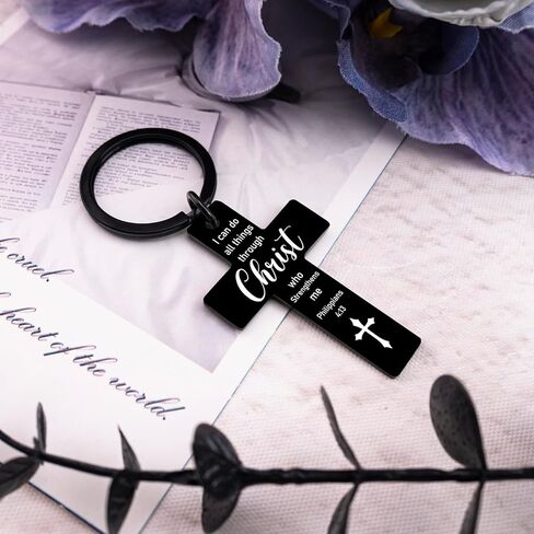 الصليب المفاتيح الهدايا المسيحية للرجال الهدايا الملهمة الدينية للنساء الرجال فريدة من نوعها عيد ميلاد أفكار هدايا عيد الفصح للرجل الكبار المعمودية الكتاب المقدس الآية هدية للرجل الإيمان in Kuwait