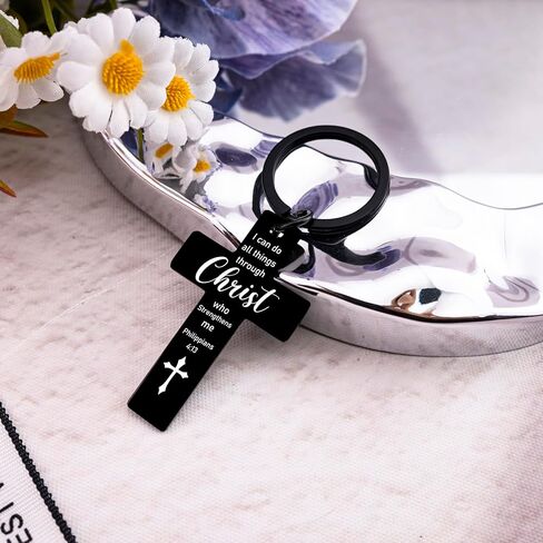 الصليب المفاتيح الهدايا المسيحية للرجال الهدايا الملهمة الدينية للنساء الرجال فريدة من نوعها عيد ميلاد أفكار هدايا عيد الفصح للرجل الكبار المعمودية الكتاب المقدس الآية هدية للرجل الإيمان in Kuwait