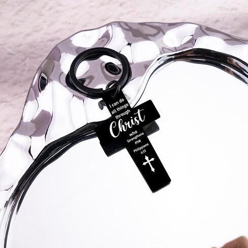 الصليب المفاتيح الهدايا المسيحية للرجال الهدايا الملهمة الدينية للنساء الرجال فريدة من نوعها عيد ميلاد أفكار هدايا عيد الفصح للرجل الكبار المعمودية الكتاب المقدس الآية هدية للرجل الإيمان in Kuwait